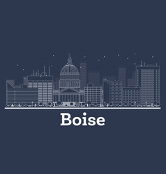 Outline Boise Idaho City Skyline With White