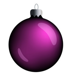 Realistic Round Christmas Ball With Purple