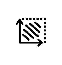 Square Area Icon Coordinate Axes Sign Coordinate