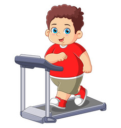 A Boy Running On Treadmill In Gym