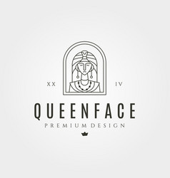 Egyptian Cleopatra Woman Logo Design Beauty Face