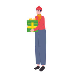 Man With Christmas Gift