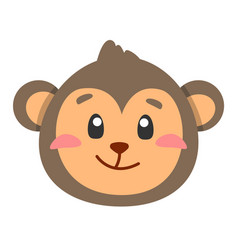 Cute Animal Monkey Icon Flat For Your Design