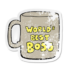 Distressed Sticker Of A Worlds Best Boss Mug