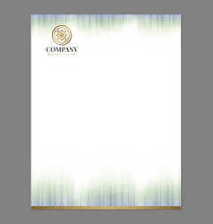 Gold Green Letterhead Template With Flower Logo