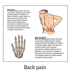 Low Back Pain In Women Black And White Sketch