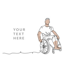 Man Is Sitting In A Wheelchair On A White