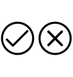 Checkmark Icons X Or Approve And Deny Line Art