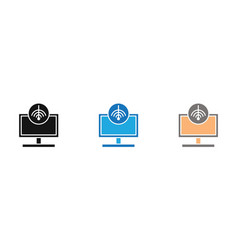 Network Speed Test Icon Line Art Logo Set