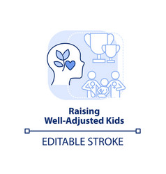 Raising Well Adjusted Kids Light Blue Concept Icon