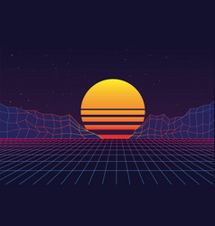 Retro Synth Game Abstract Background Futuristic