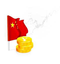 Chinese Flag With Coins