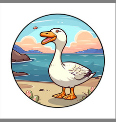 Goose Cute Funny Cartoon Kawaii Colorful