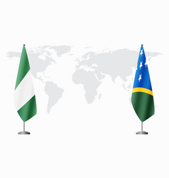 Nigeria And Solomon Islands Flags For Official