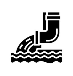 Water Flowing From Drainage Pipe Glyph Icon