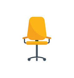 Work Chair Icon Flat Office Time