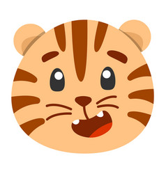 Cute Animal Tiger Icon Flat For Your Design