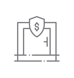 Safe Finance Icon With Black Outline Style