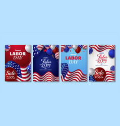 Set Of Happy Labor Day Poster For Social Media