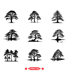 Cypress Tree Clipart Detailed Silhouettes