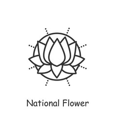 Lotus Flower Line Icon Editable