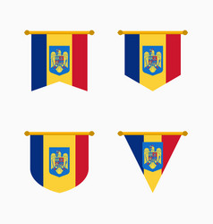 Romanian Flag And National Emblems Set