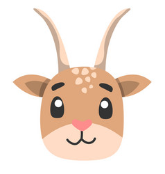 Cute Animal Gazelle Icon Flat For Your Design