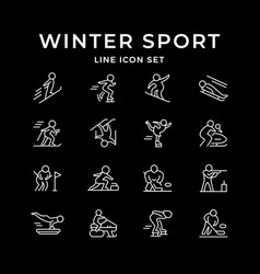 Set Line Icons Winter Sport