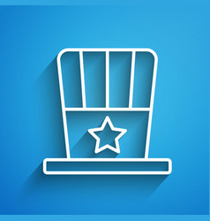 White Line Patriotic American Top Hat Icon