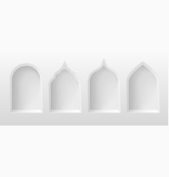 3d Arabic Arches White Realistic Islamic Arch