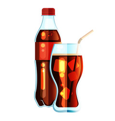 Cola Bottle Icon Soda Bottle With Red Lable