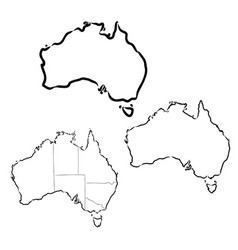 Freehand Australia Map Sketch On White Background