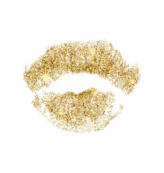 Gold Glitter Texture With Lip Stick Print