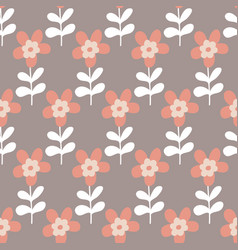 Floral Pattern Pink Gray Pastel Color Seamless