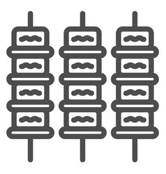 Kebabs Line Icon Asian Food Concept Japanese