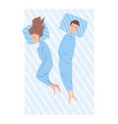 Sleep Peoples On Bed Characters Lying Posture