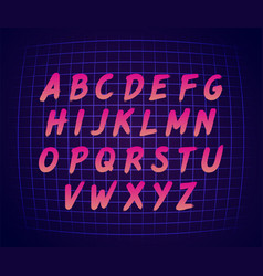 80s Retro Futurism Style Font Brush Stroke