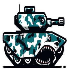 Battle Tank With Shark Label