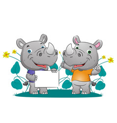 Couple Smart Rhino Explaining Something