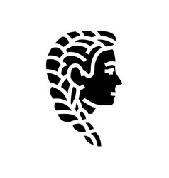 French Braid Hairstyle Female Glyph Icon