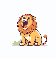 Lion In Cartoon Style On A White Background