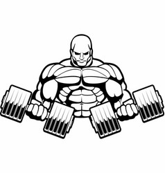 Strong Inflated Man Bodybuilder Emblem