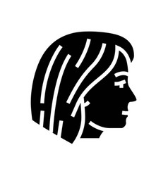 Bob Cut Hairstyle Female Glyph Icon