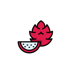 Dragon Fruit Icon Fruit Icon Filled Line Style