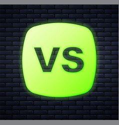 Glowing Neon Vs Versus Battle Icon Isolated