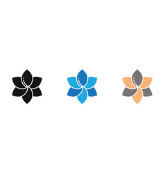 Plumeria Icon Line Art Logo Set