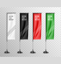 Pole Flags Realistic Set