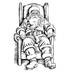 Santa Claus Sits In A Chair Isolated Logo