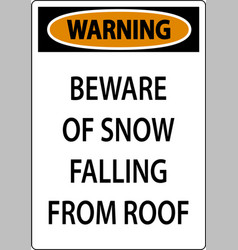 Warning Sign Beware Of Snow Falling From Roof