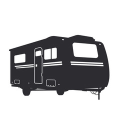 Camping Trailer Silhouette Isolated Black Drawing